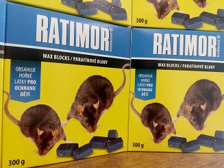 Jed na myši Ratimor parafínové bloky 300g.